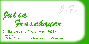 julia froschauer business card
